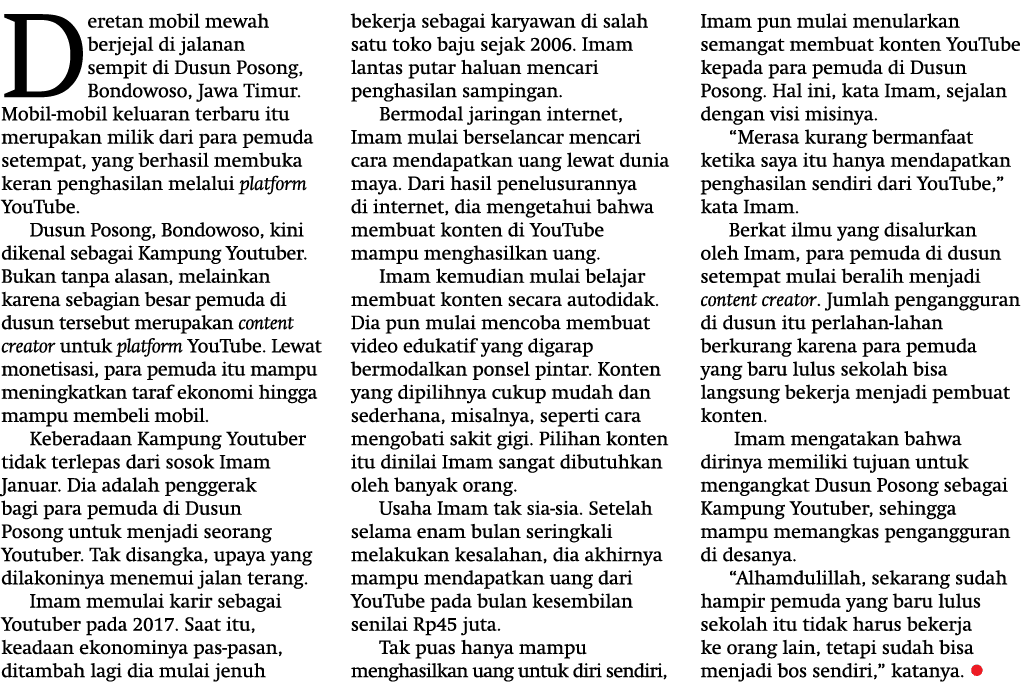 Deretan mobil mewah berjejal di jalanan sempit di Dusun Posong, Bondowoso, Jawa Timur  Mobil-mobil keluaran terbaru i   