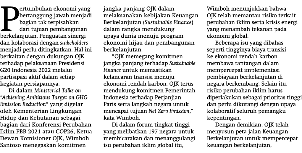 Pertumbuhan ekonomi yang bertanggung jawab menjadi bagian tak terpisahkan dari tujuan pembangunan berkelanjutan  Peng   