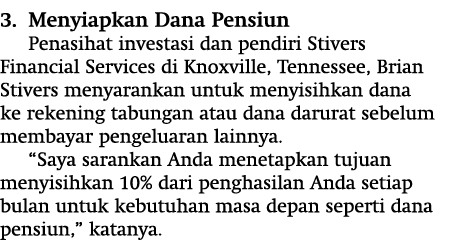 3  Menyiapkan Dana Pensiun Penasihat investasi dan pendiri Stivers Financial Services di Knoxville, Tennessee, Brian    