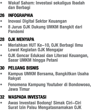   Wakaf Saham: Investasi sekaligus Ibadah dan Berbagi 26 INFOGRAPHIA   Inovasi Digital Sektor Keuangan   8 Jurus OJK    