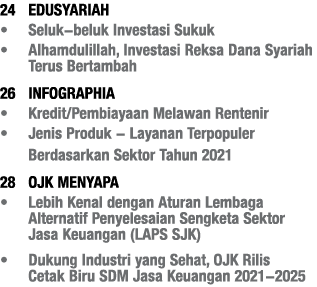 24 EDUSYARIAH   Seluk-beluk Investasi Sukuk   Alhamdulillah, Investasi Reksa Dana Syariah Terus Bertambah 26 INFOGRAP   