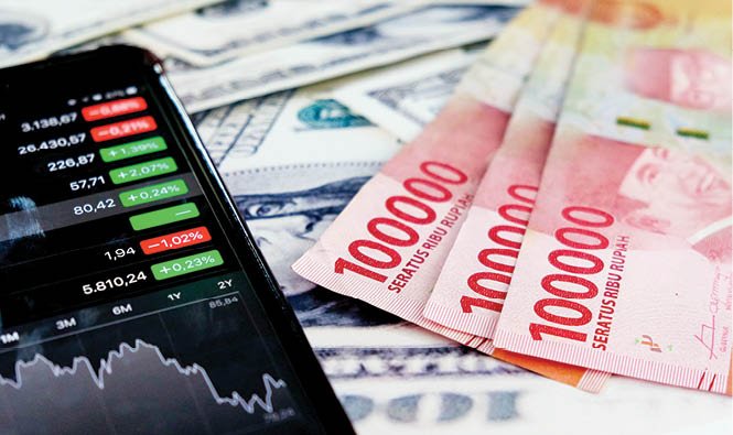 rupiah indonesia currency and stock market ihsg business financial and us dollar 