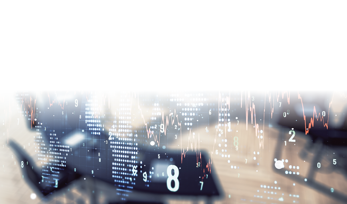 Multi exposure of abstract virtual financial graph hologram on a modern conference room background, forex and investment concept