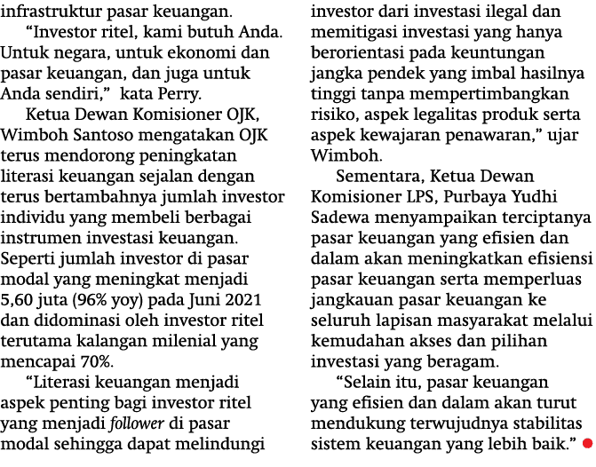 infrastruktur pasar keuangan   Investor ritel, kami butuh Anda  Untuk negara, untuk ekonomi dan pasar keuangan, dan j   