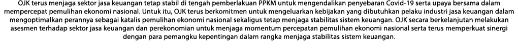 OJK terus menjaga sektor jasa keuangan tetap stabil di tengah pemberlakuan PPKM untuk mengendalikan penyebaran Covid-   