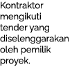 Kontraktor mengikuti tender yang diselenggarakan oleh pemilik proyek.
