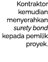 Kontraktor kemudian menyerahkan surety bond kepada pemilik proyek.