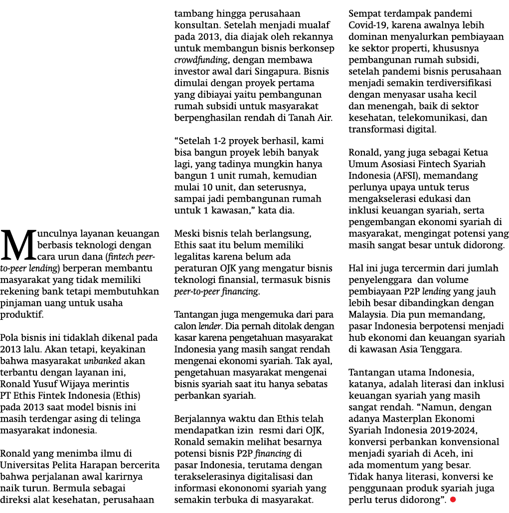 Munculnya layanan keuangan berbasis teknologi dengan cara urun dana (fintech peer-to-peer lending) berperan membantu ...