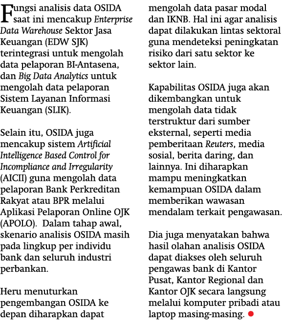Fungsi analisis data OSIDA saat ini mencakup Enterprise Data Warehouse Sektor Jasa Keuangan (EDW SJK) terintegrasi un...