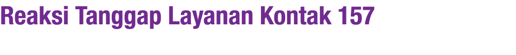 Reaksi Tanggap Layanan Kontak 157 
