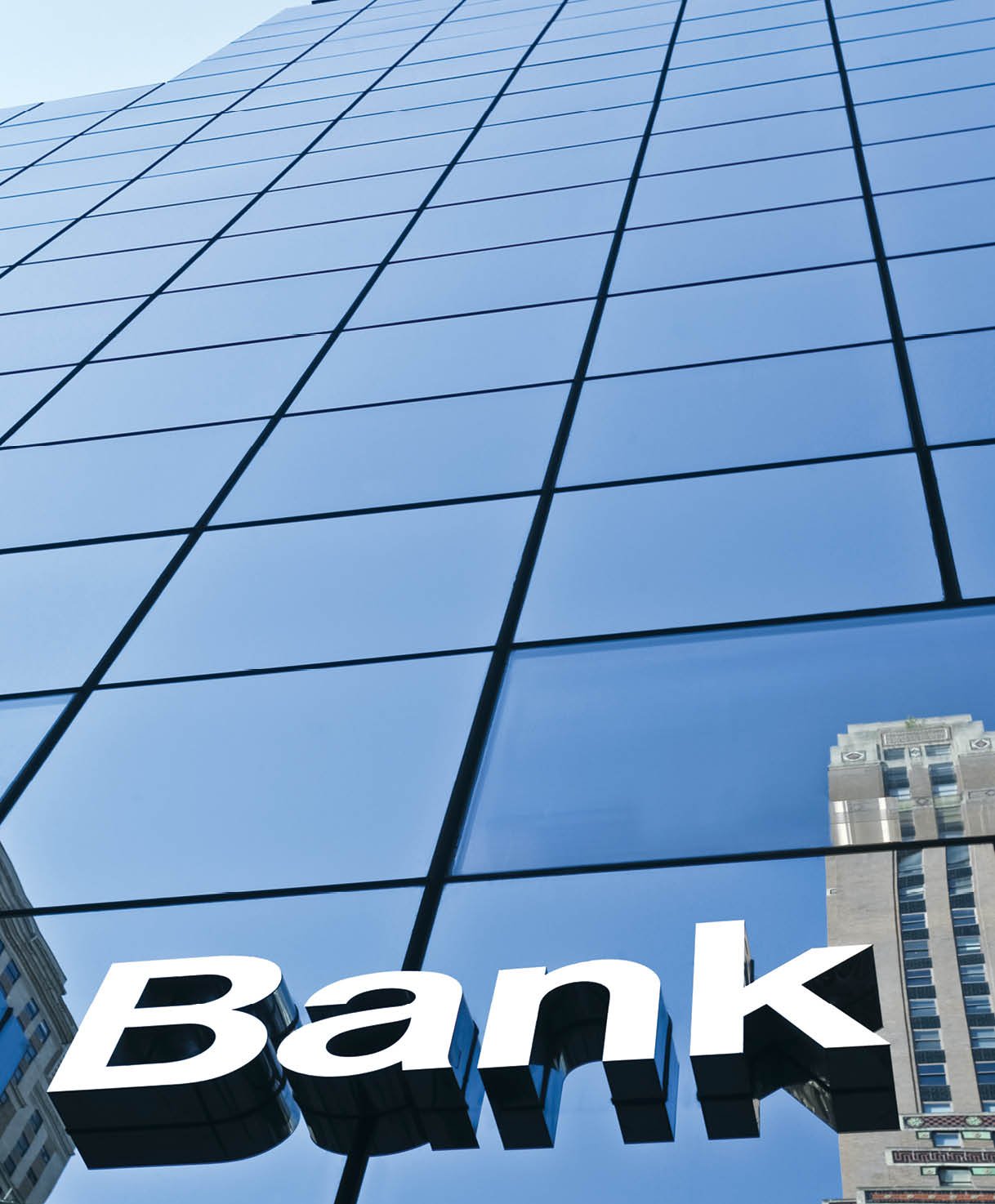 word bank on background close up