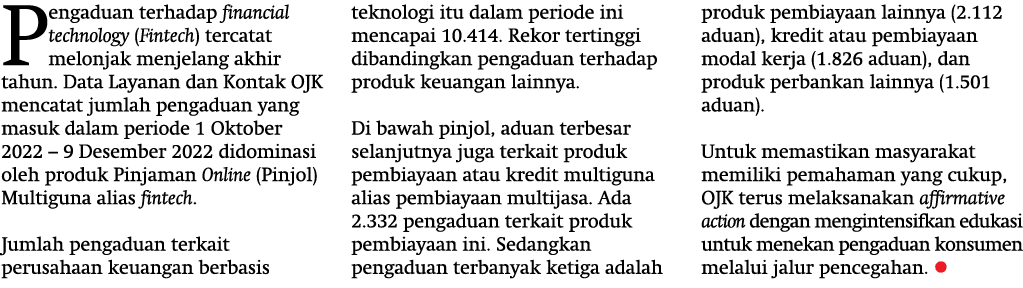 Pengaduan terhadap financial technology (Fintech) tercatat melonjak menjelang akhir tahun. Data Layanan dan Kontak OJ...