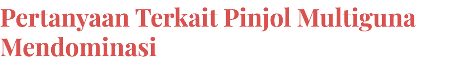 Pertanyaan Terkait Pinjol Multiguna Mendominasi